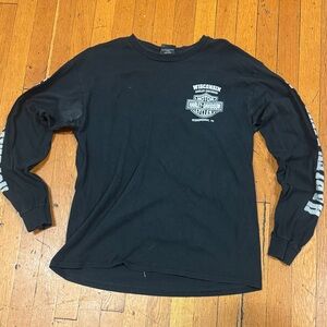 Harley-Davidson Black and Gray Long Sleeve Tee